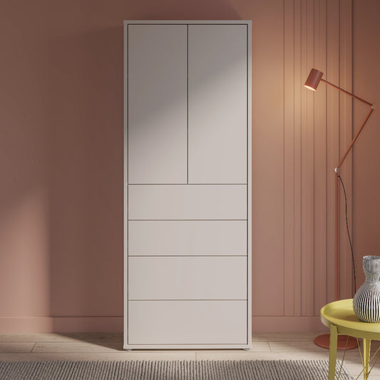 Spintelė su stalčiais smėlio spalvos