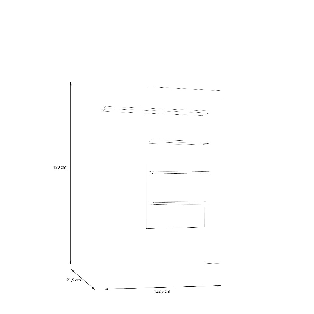 Sienine lentyna Breathtaker juodos spalvos ir natūralaus ąžuolo derinys moderniame interjere