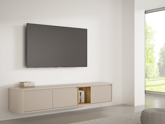 TV staliukas Breathtaker smėlio ir ąžuolo spalvos derinys