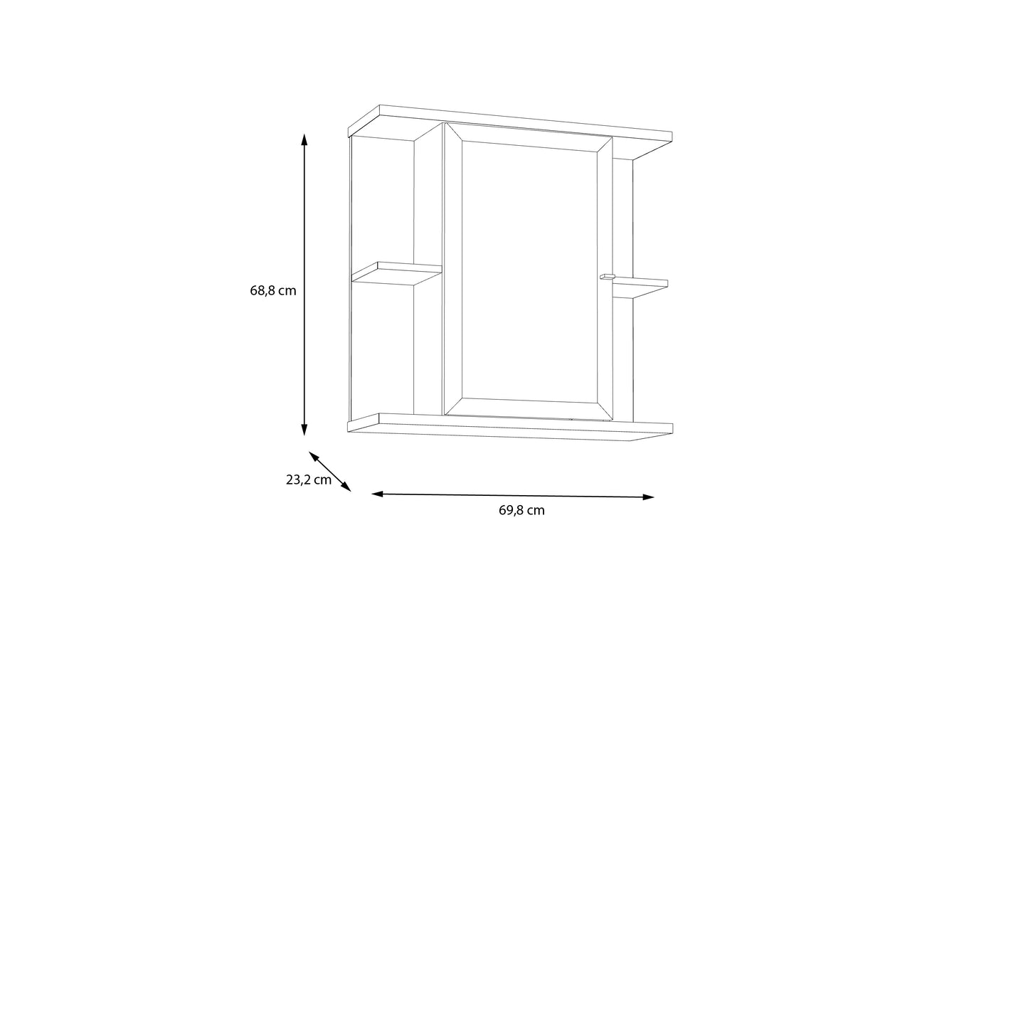 Pakabinama vonios spintelė su veidrodžiu Champ (žalia)