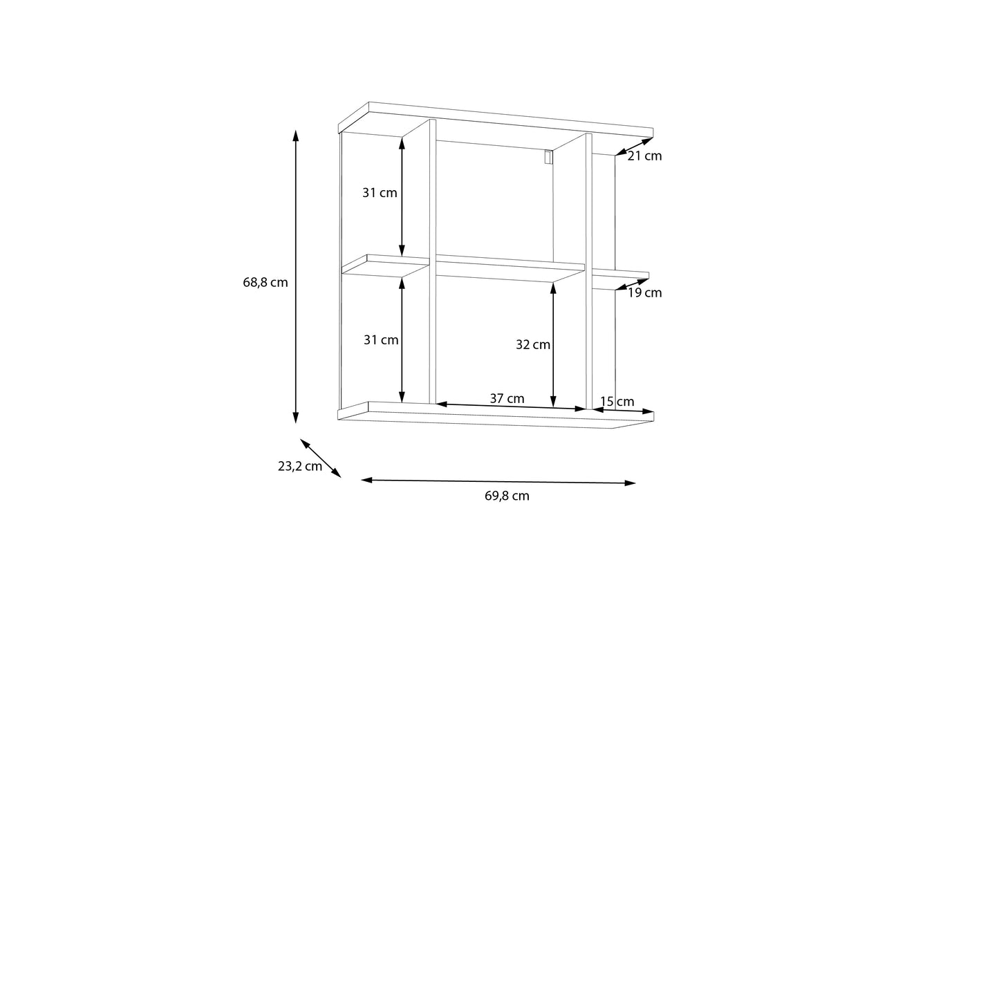 Pakabinama vonios spintelė su veidrodžiu Champ (žalia)