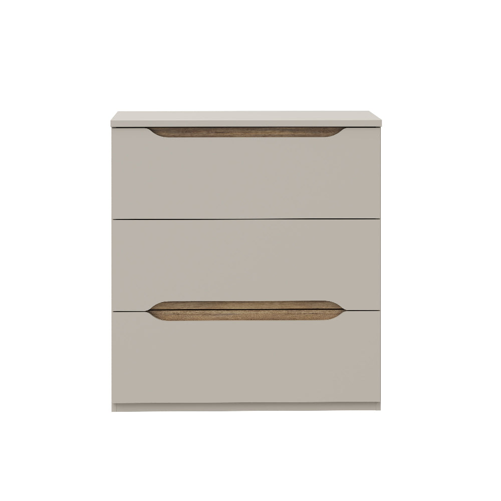 Edwal komoda – smėlio spalvos, 3 stalčiai