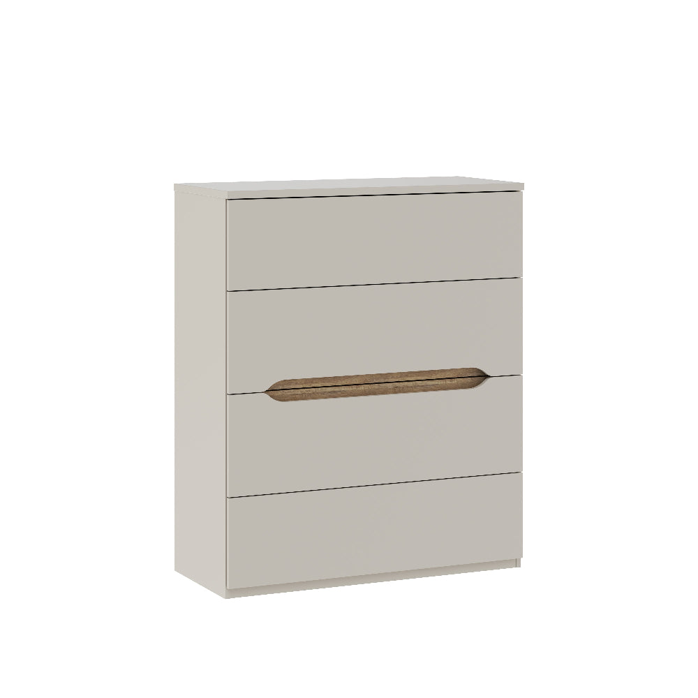 Edwal komoda – smėlio spalvos, 4 stalčiai