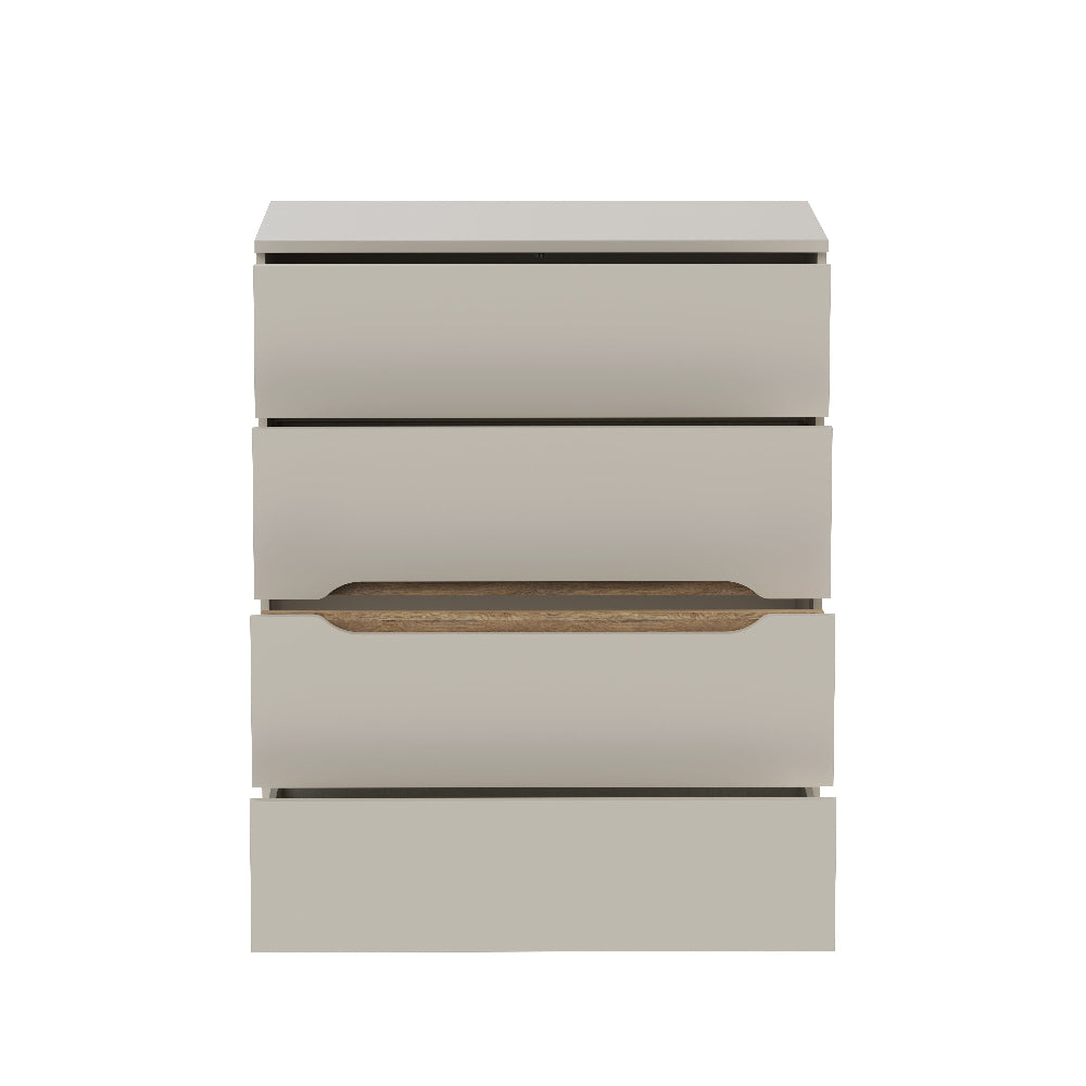 Edwal komoda – smėlio spalvos, 4 stalčiai