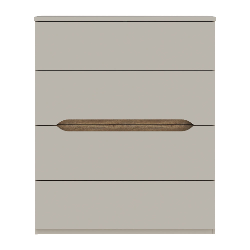 Edwal komoda – smėlio spalvos, 4 stalčiai