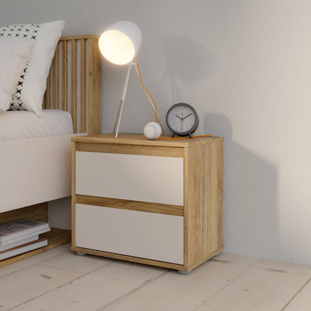 Naktinė spintelė Eliston smėlio ir ąžuolo spalvos
