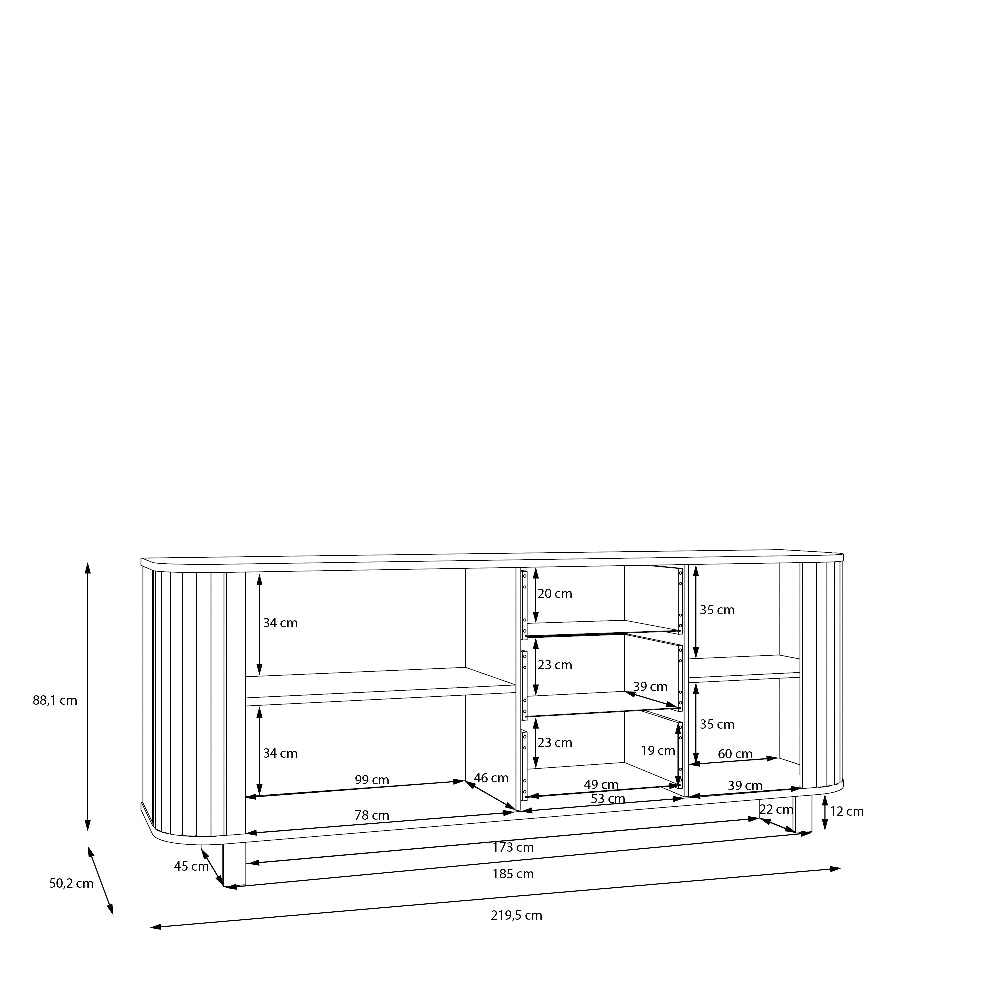 FORMSWIFT komoda su stalčiais ir medžio rašto dekoru