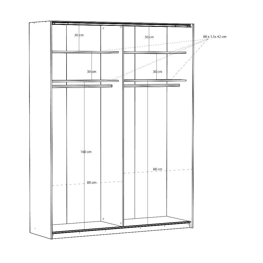Fittio stumdomų durų spinta