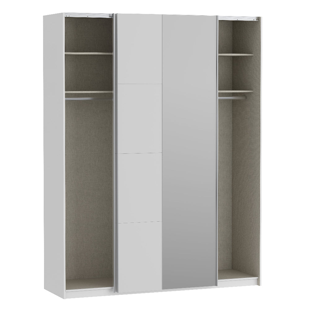 Fittio stumdomų durų spinta su veidrodžiu