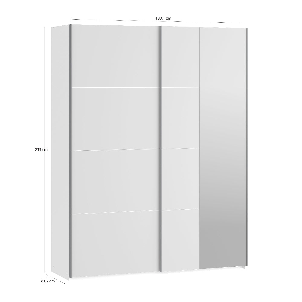 Fittio stumdomų durų spinta su veidrodžiu