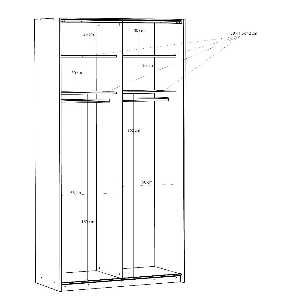 Fittio balta stumdomų durų spinta