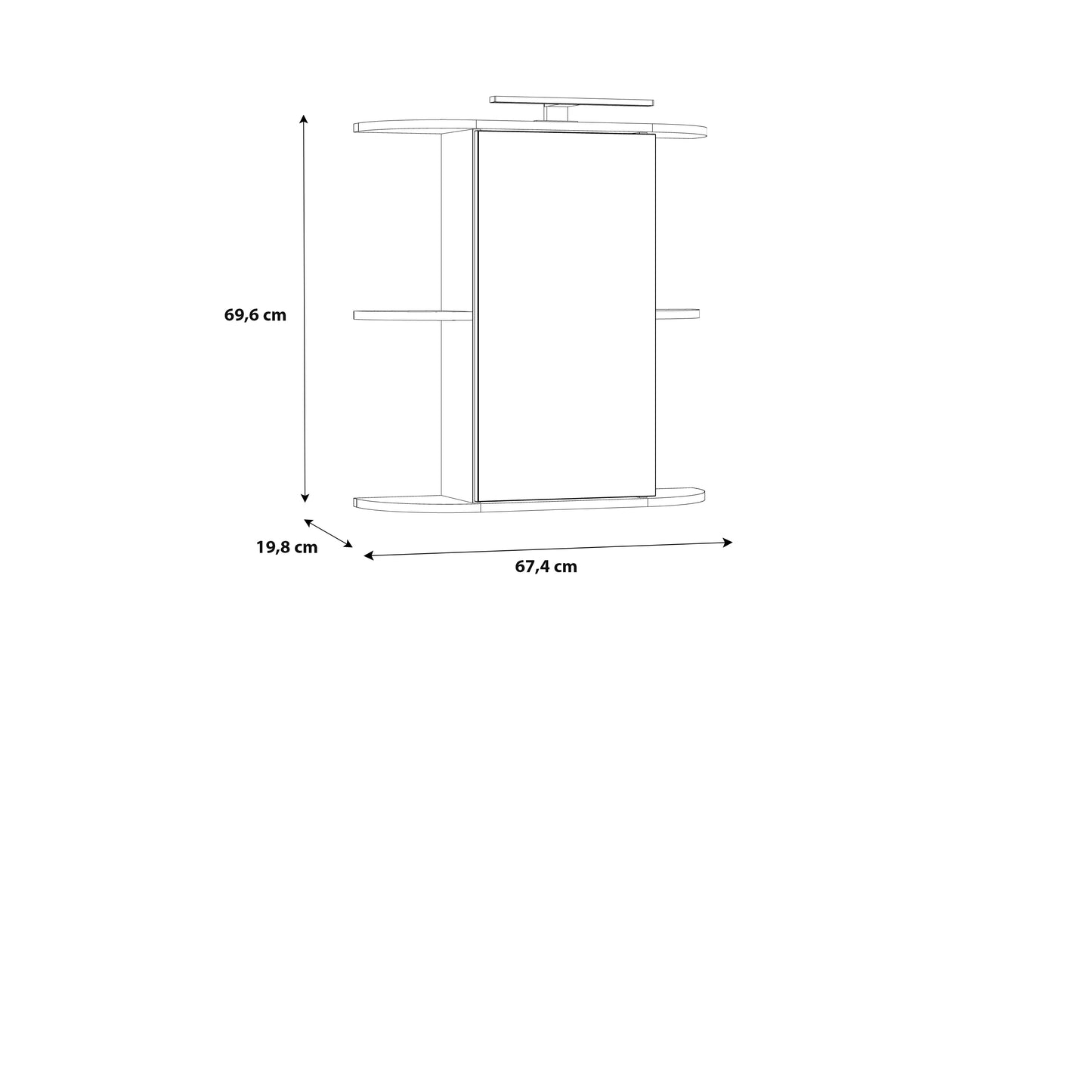 Pakabinama vonios spintelė su veidrodžiu Hiroko