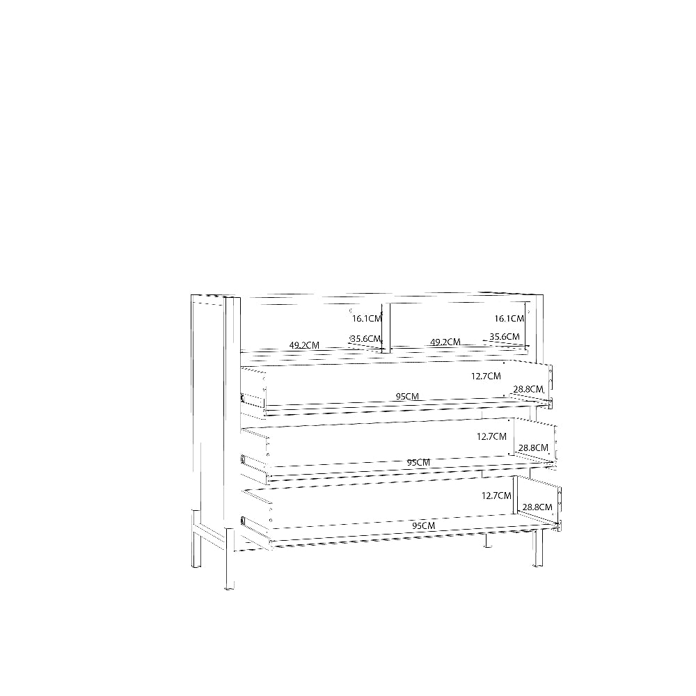 Oriental Tree komoda su trimis stalčiais natūralaus ąžuolo spalvos