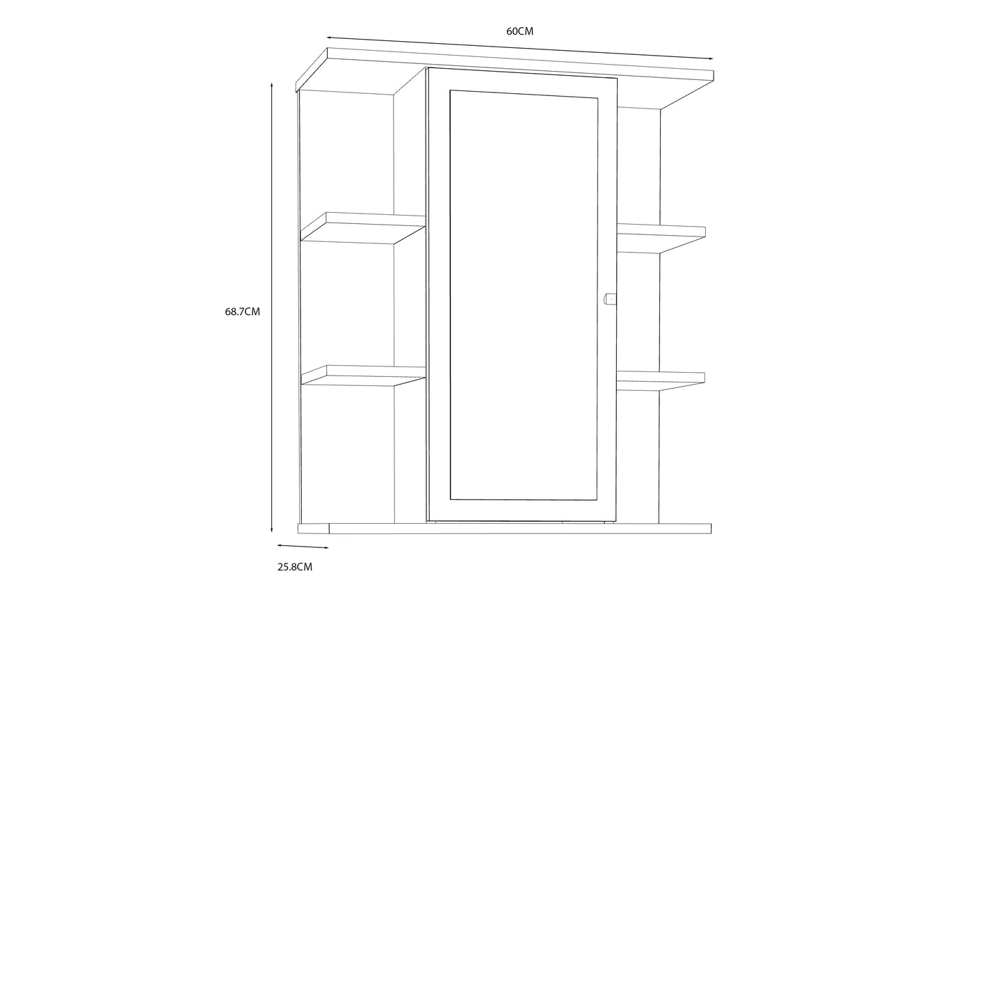 Pakabinama vonios spintelė su veidrodžiu Ipsarion
