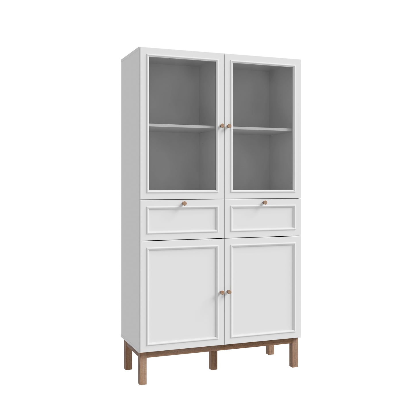 Penkrige indauja su stalčiukais, šviesiomis ir stiklinėmis durelėmis