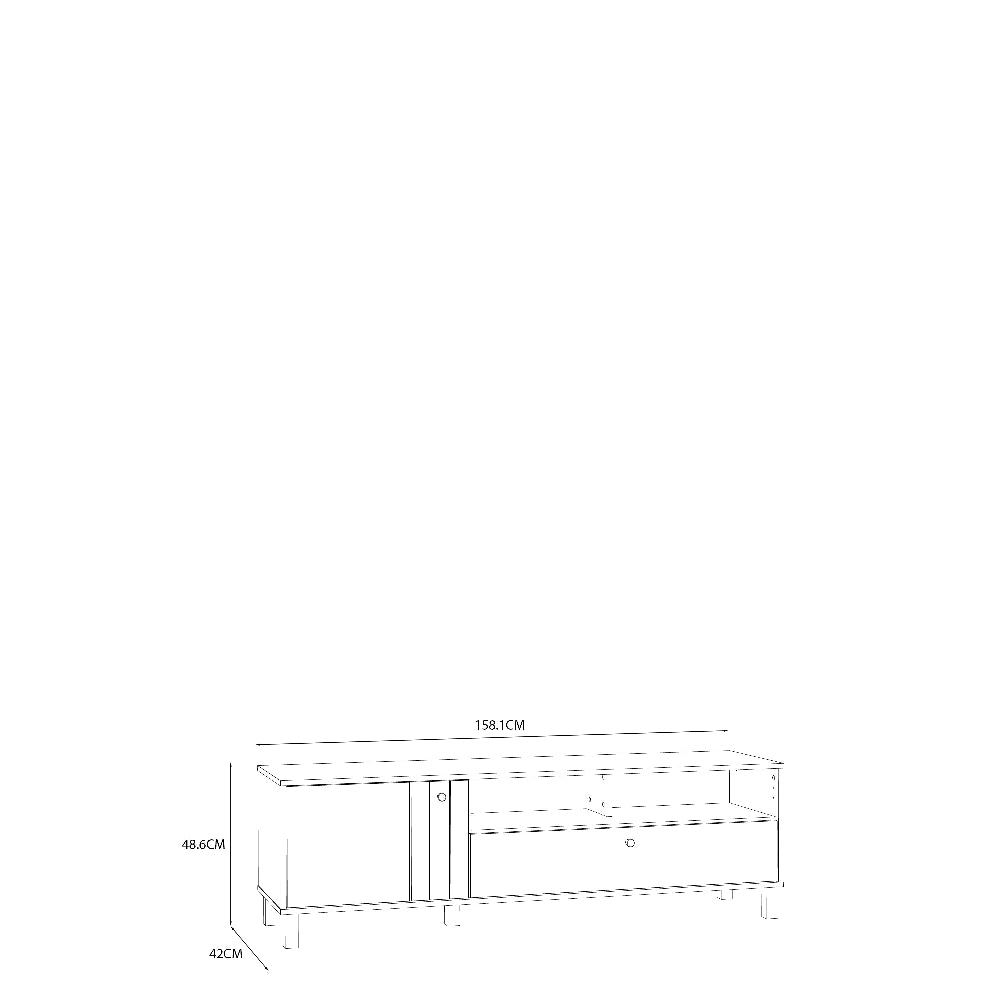 Killarney TV staliukas su smėlio fasadais, stalčiumi
