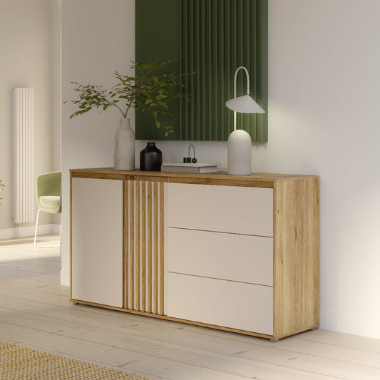 Eliston komoda medžio ir smėlio spalvos