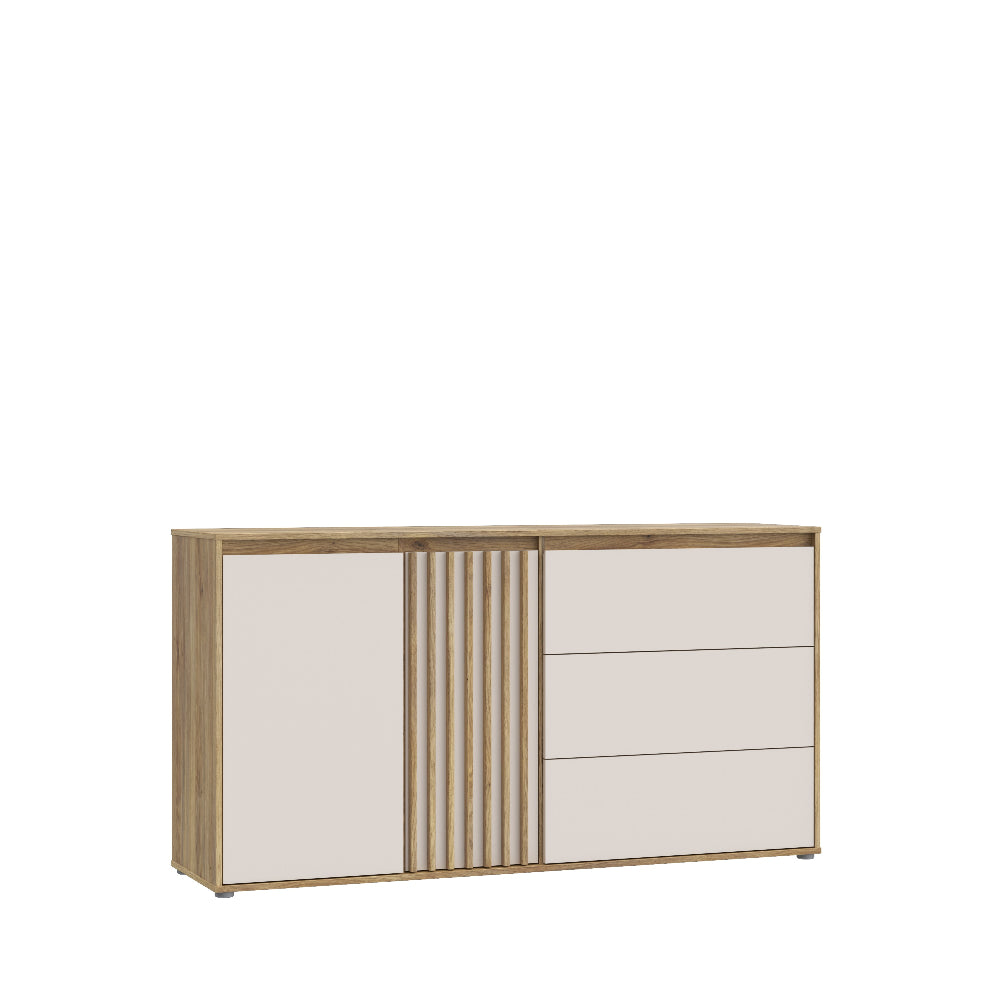 Eliston komoda medžio ir smėlio spalvos