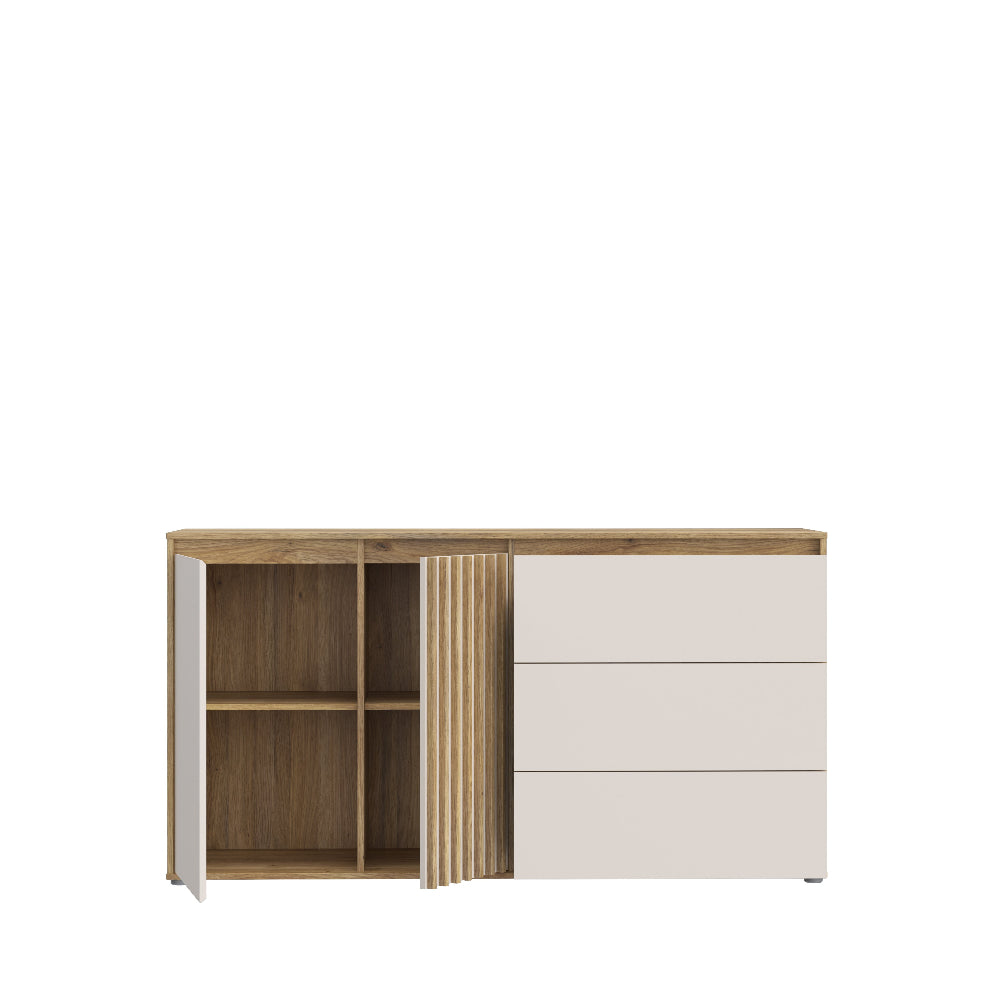 Eliston komoda medžio ir smėlio spalvos