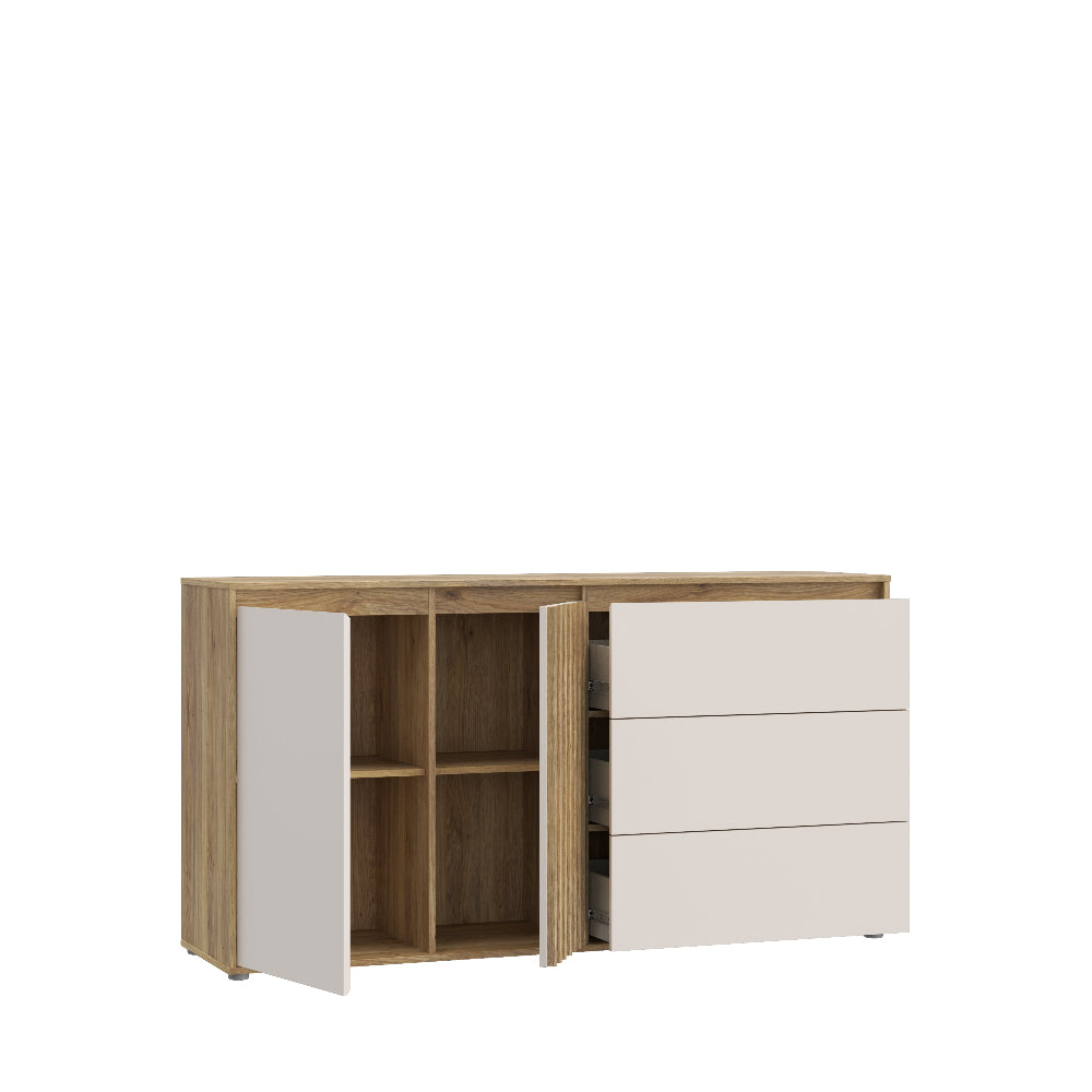 Eliston komoda medžio ir smėlio spalvos