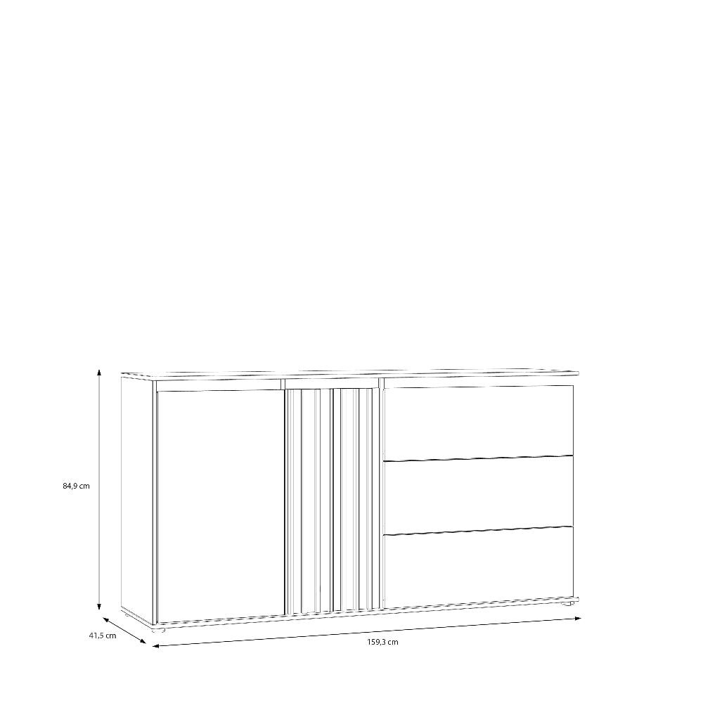 Eliston komoda medžio ir smėlio spalvos