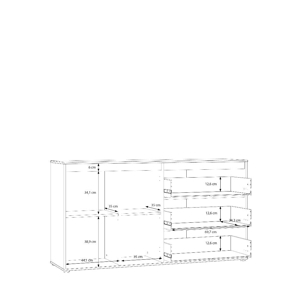 Eliston komoda medžio ir smėlio spalvos