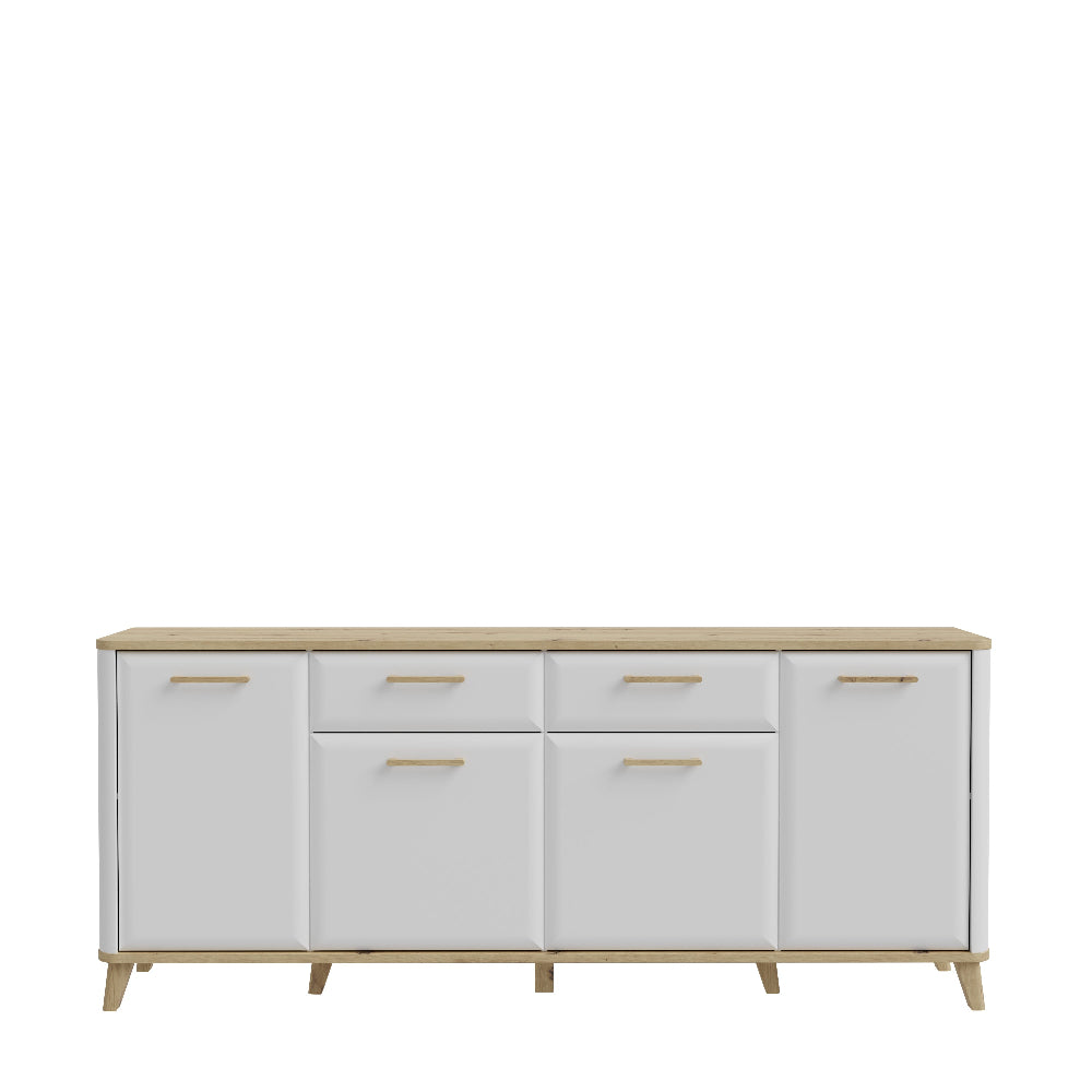 Wardiol komoda balta su medžio spalvos akcentais