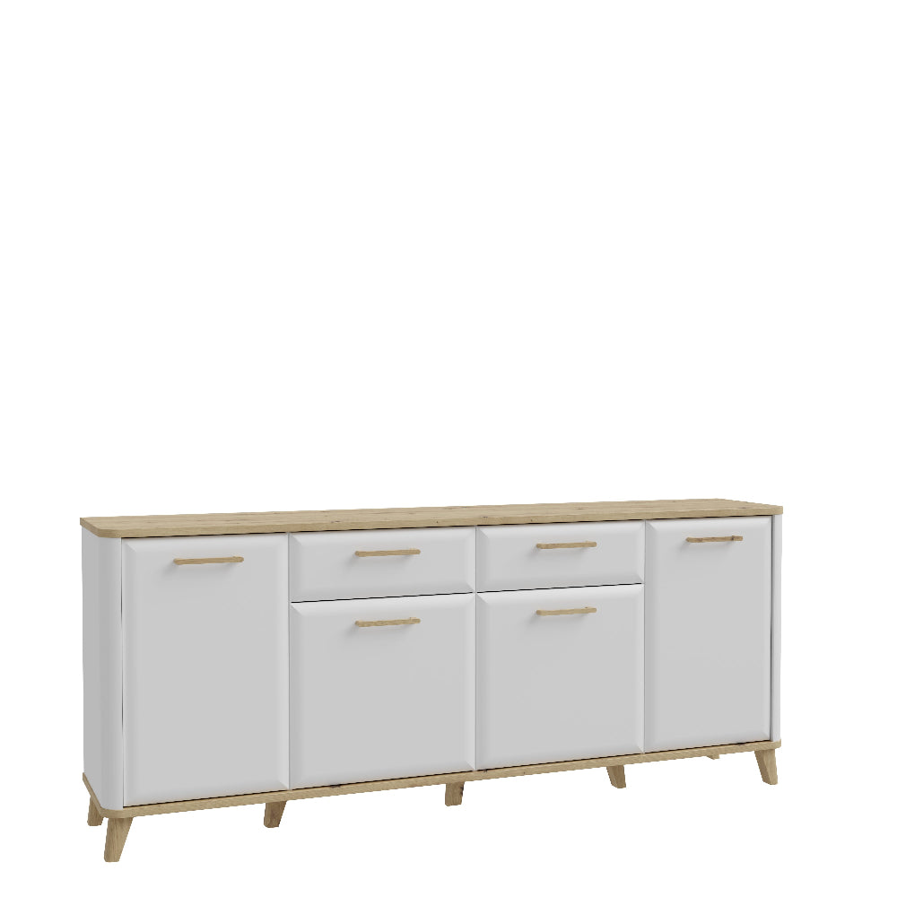 Wardiol komoda balta su medžio spalvos akcentais