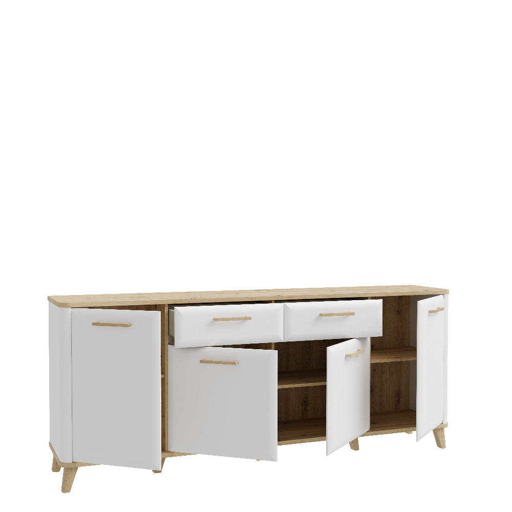 Wardiol komoda balta su medžio spalvos akcentais