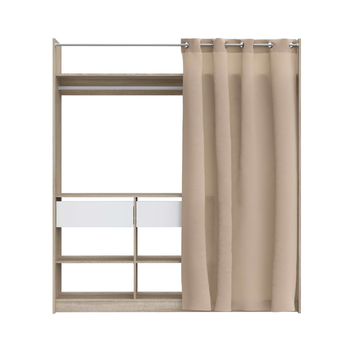 Atvira drabužių spinta