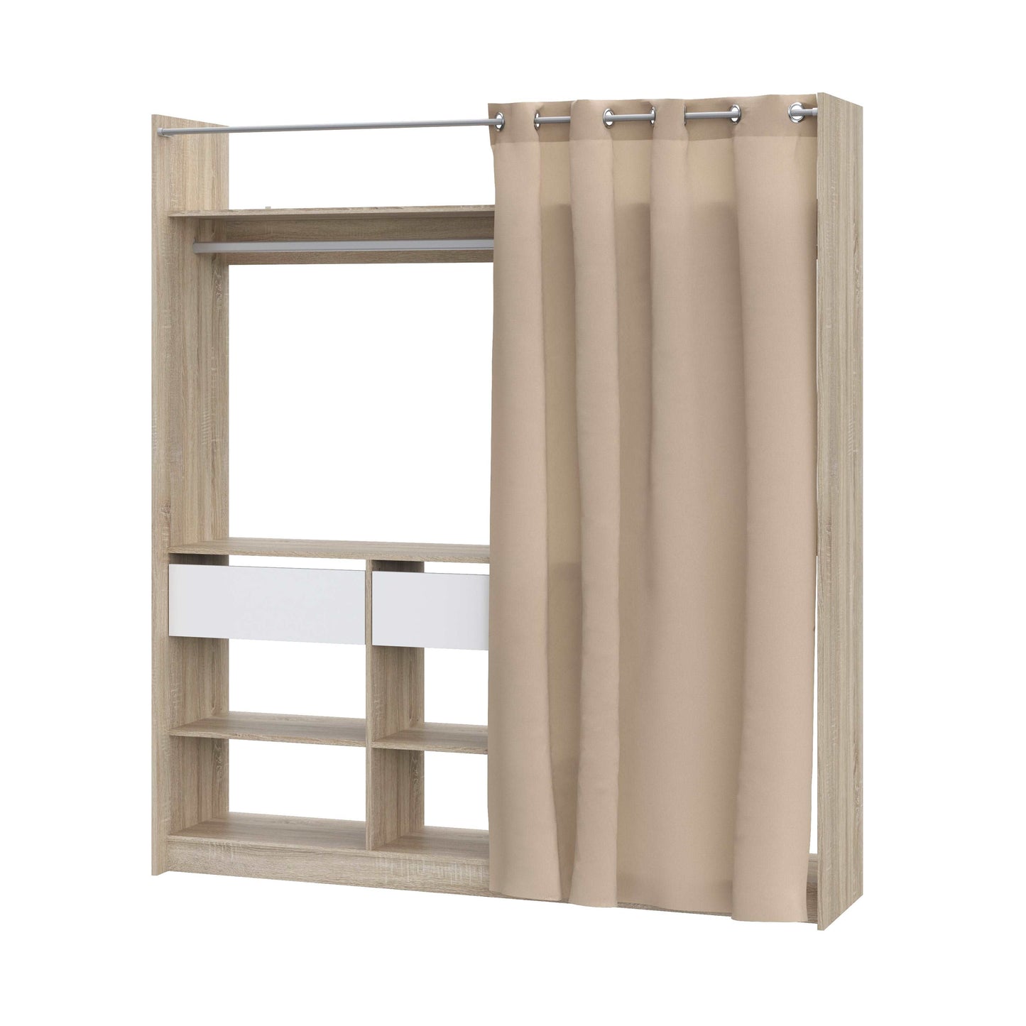 Atvira drabužių spinta