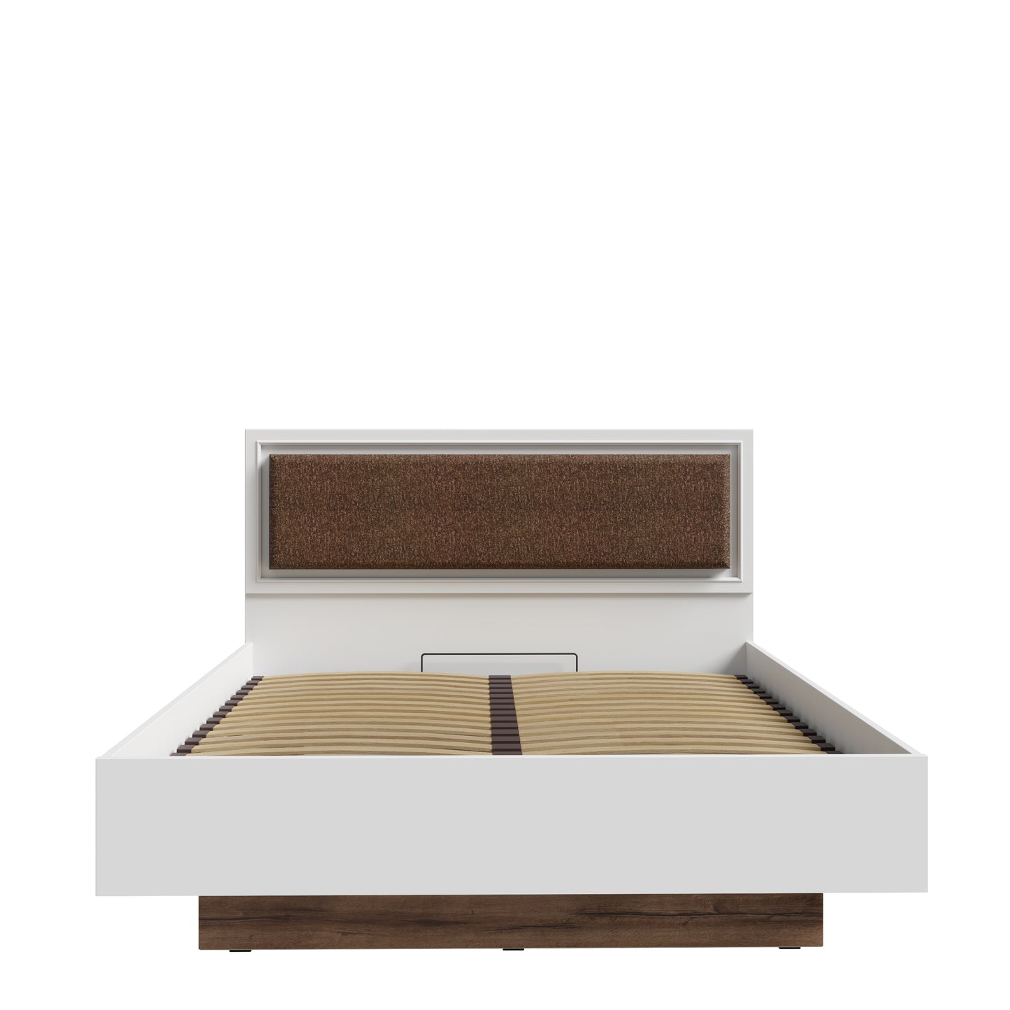 Klasikinė Penrige lova, šviesiai pilka su dekoruotu galvugaliu, grotelėmis