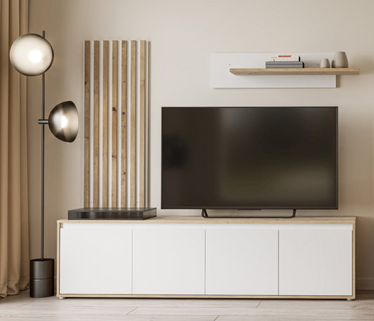 Skelpe TV spintele su dekoru ir pakabinama lentyna