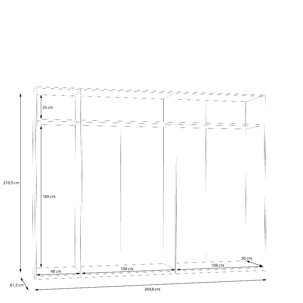 Nektarius stumdomų durų spinta šviesiai pilkos spalvos
