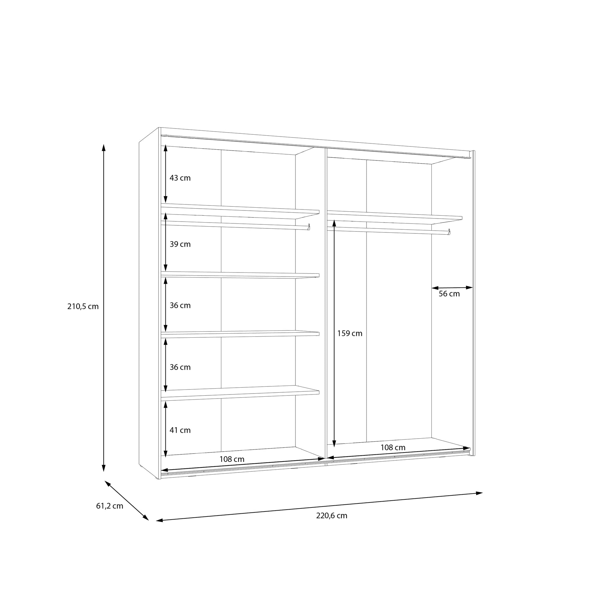 Penkrige spinta su stumdomomis durimis ir veidrodžiu, šviesiai pilka