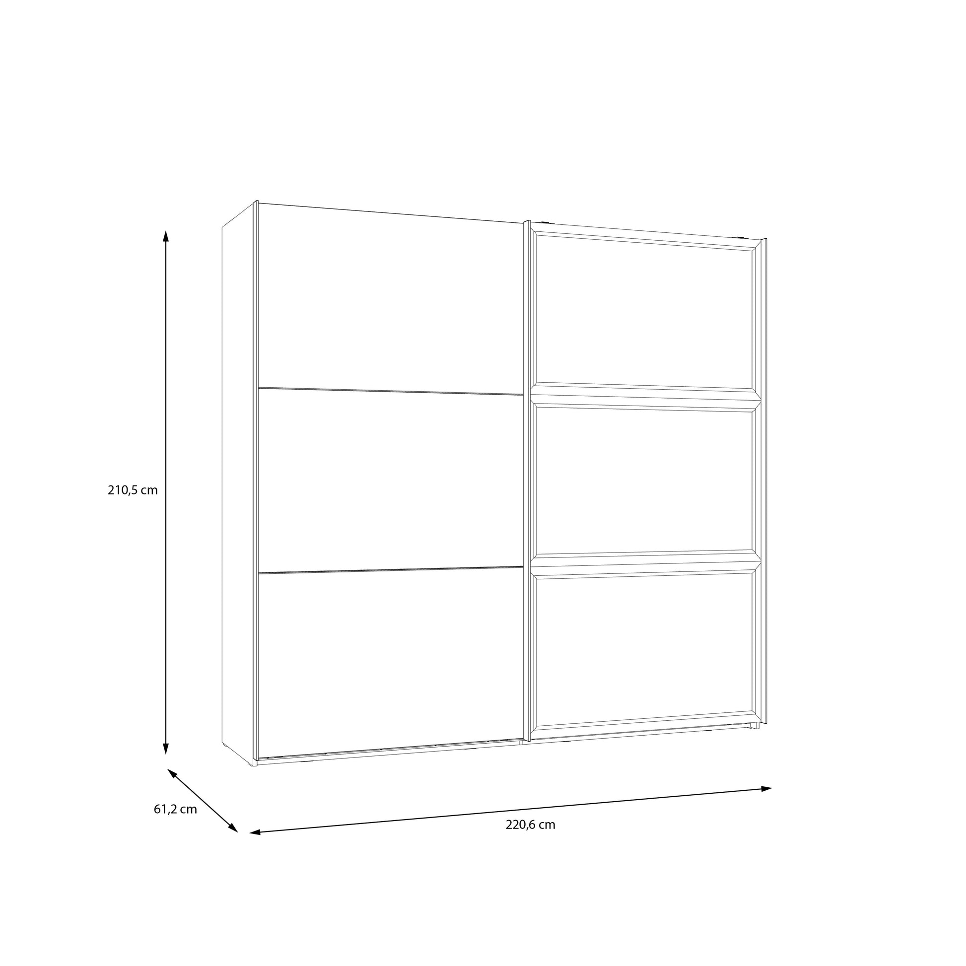 Penkrige spinta su stumdomomis durimis ir veidrodžiu, šviesiai pilka