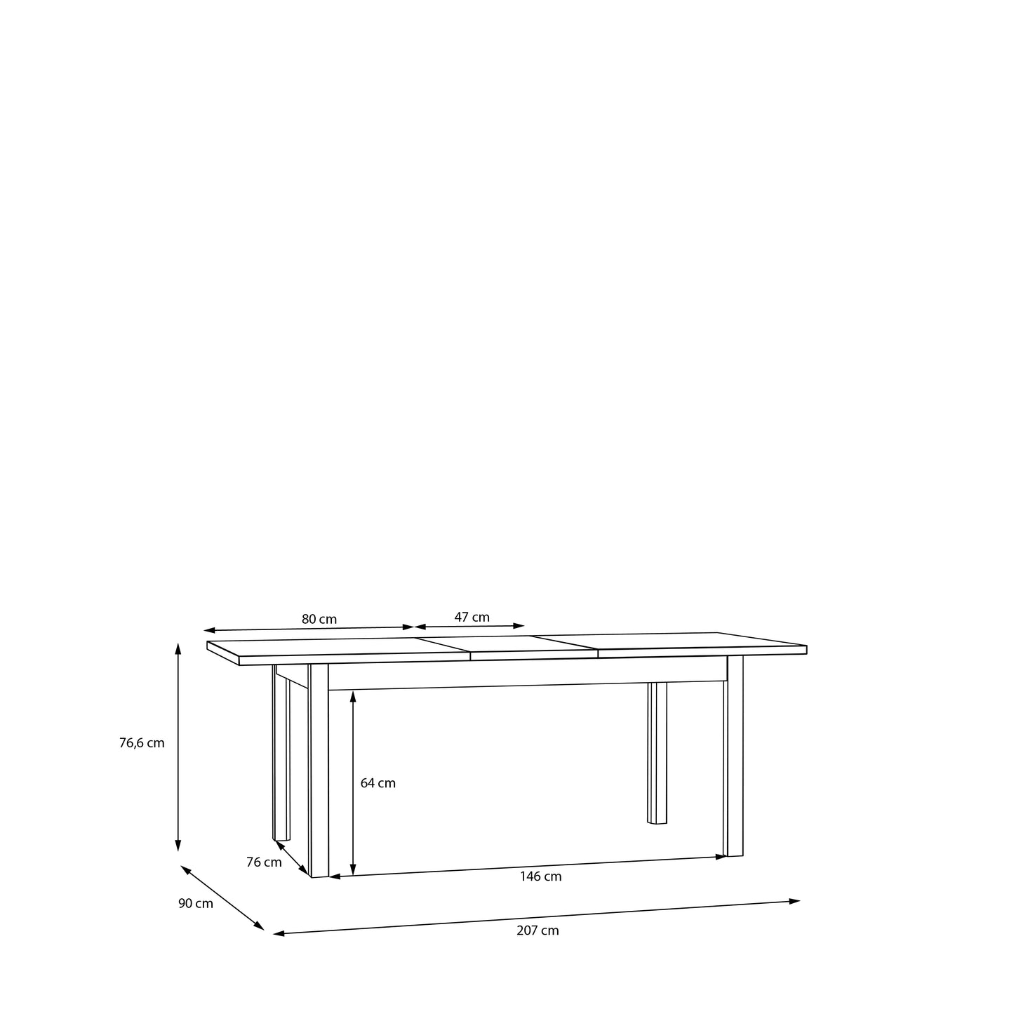 Išskleidžiamas stalas Saitama