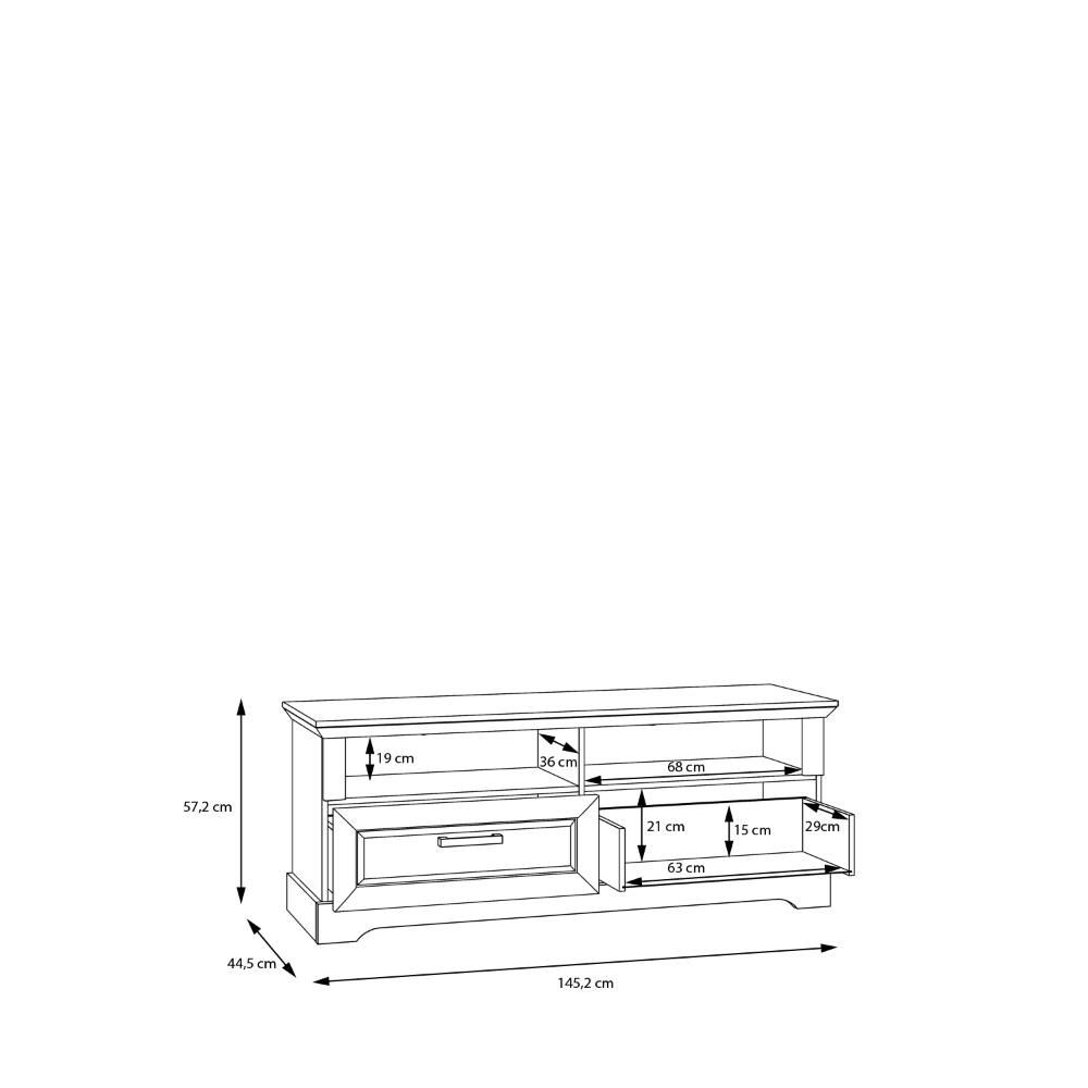 TV staliukas Cortella šviesaus medžio spalvos