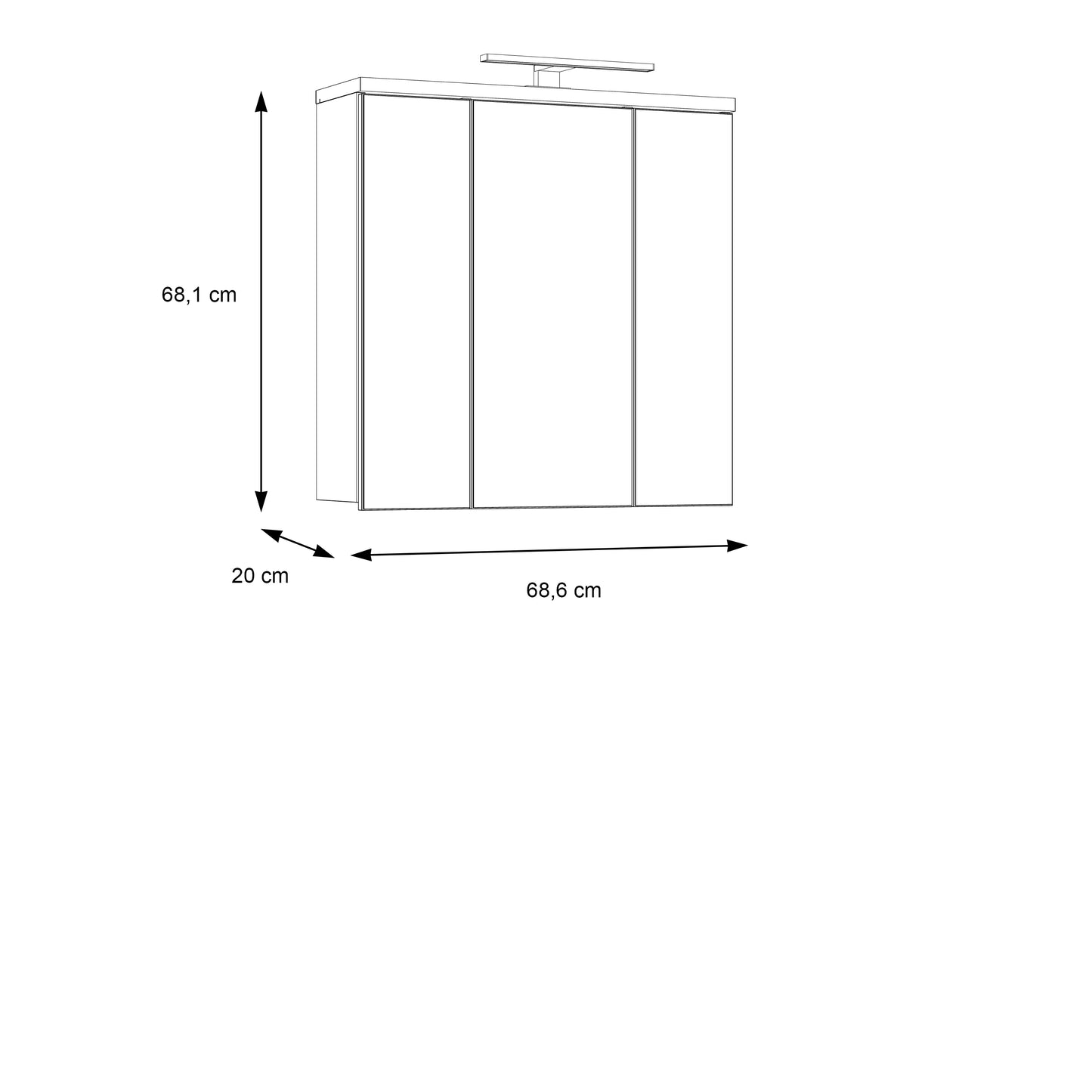 Pakabinama vonios spintelė su veidrodžiu Veris (medžio)