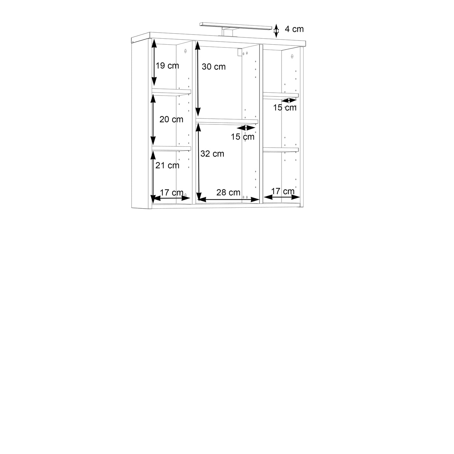 Pakabinama vonios spintelė su veidrodžiu Veris (medžio)