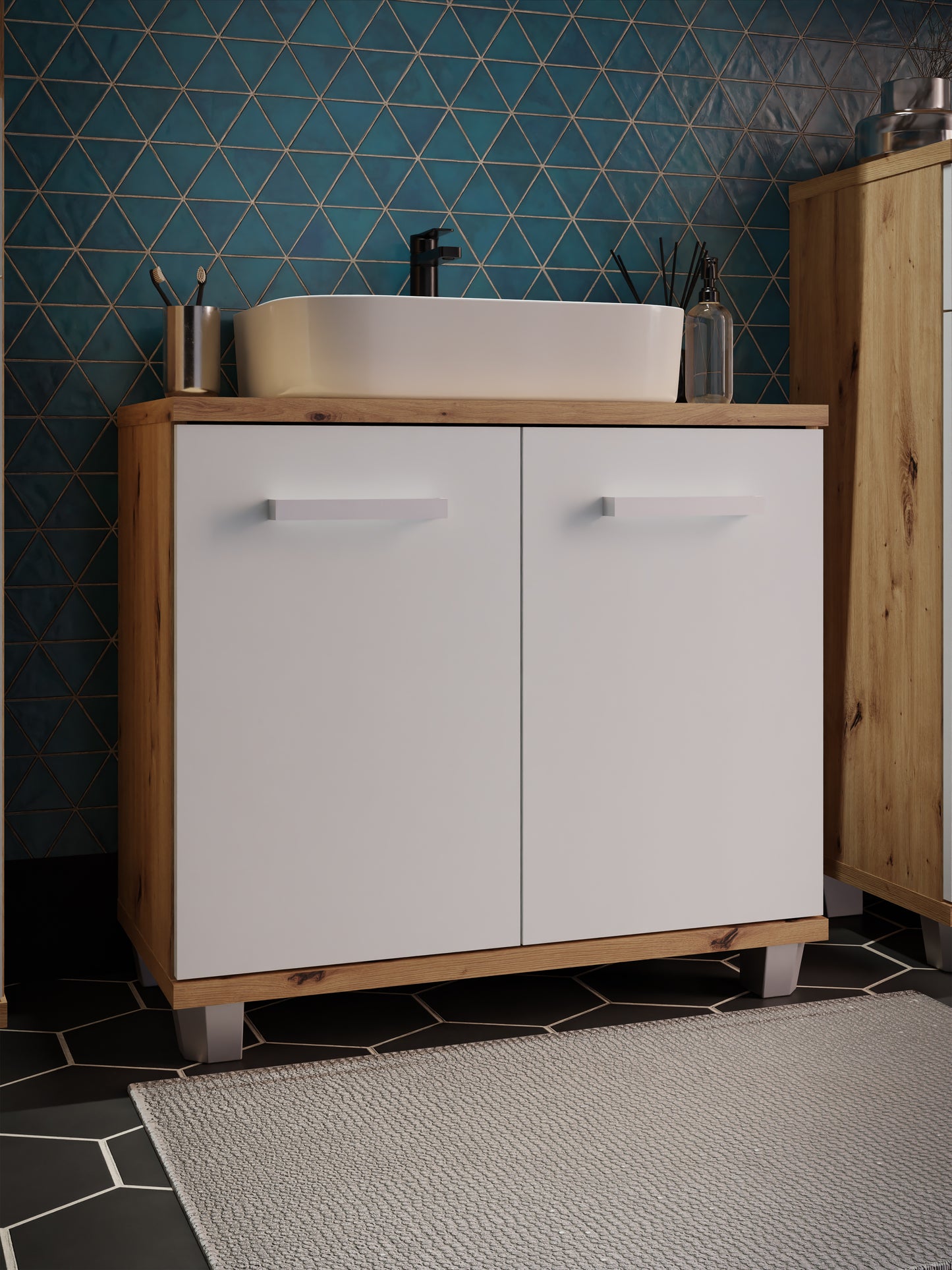 Pastatoma vonios spintelė Veris (balta)