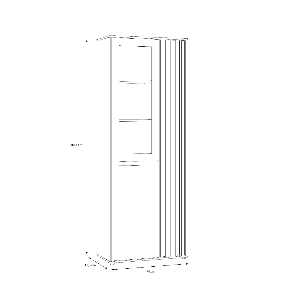 Eliston vitrina smėlio ir medžio spalvos