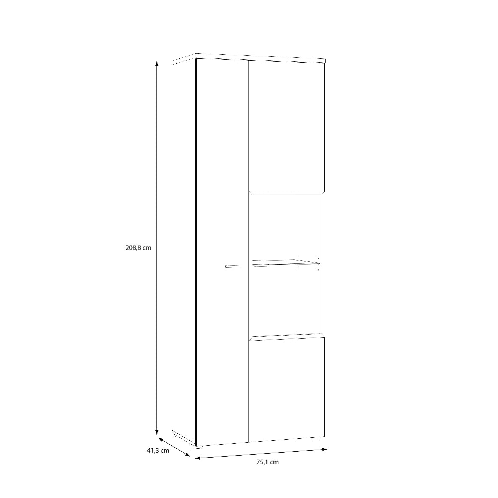 Leokadia vitrina baltos ir medžios spalvos