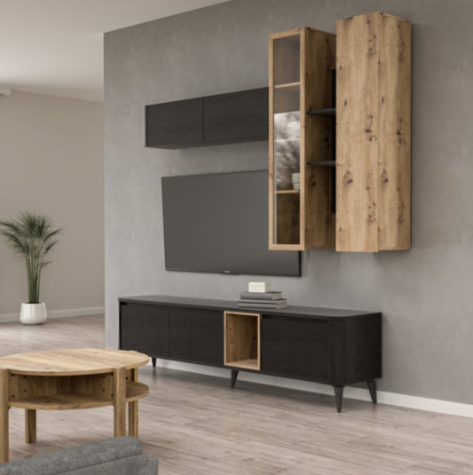 Sekcija Breathtaker juodos ir ąžuolo spalvos