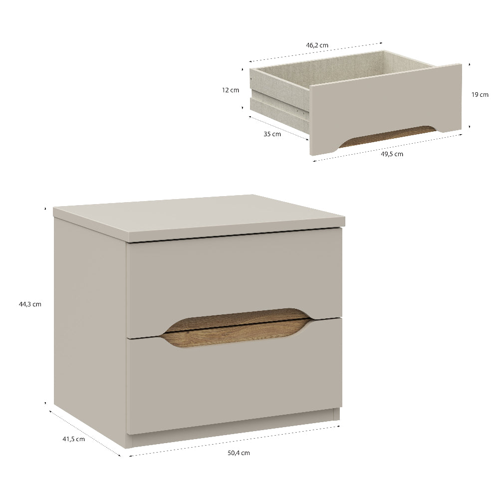 Edwal naktinė spintelė – smėlio spalvos