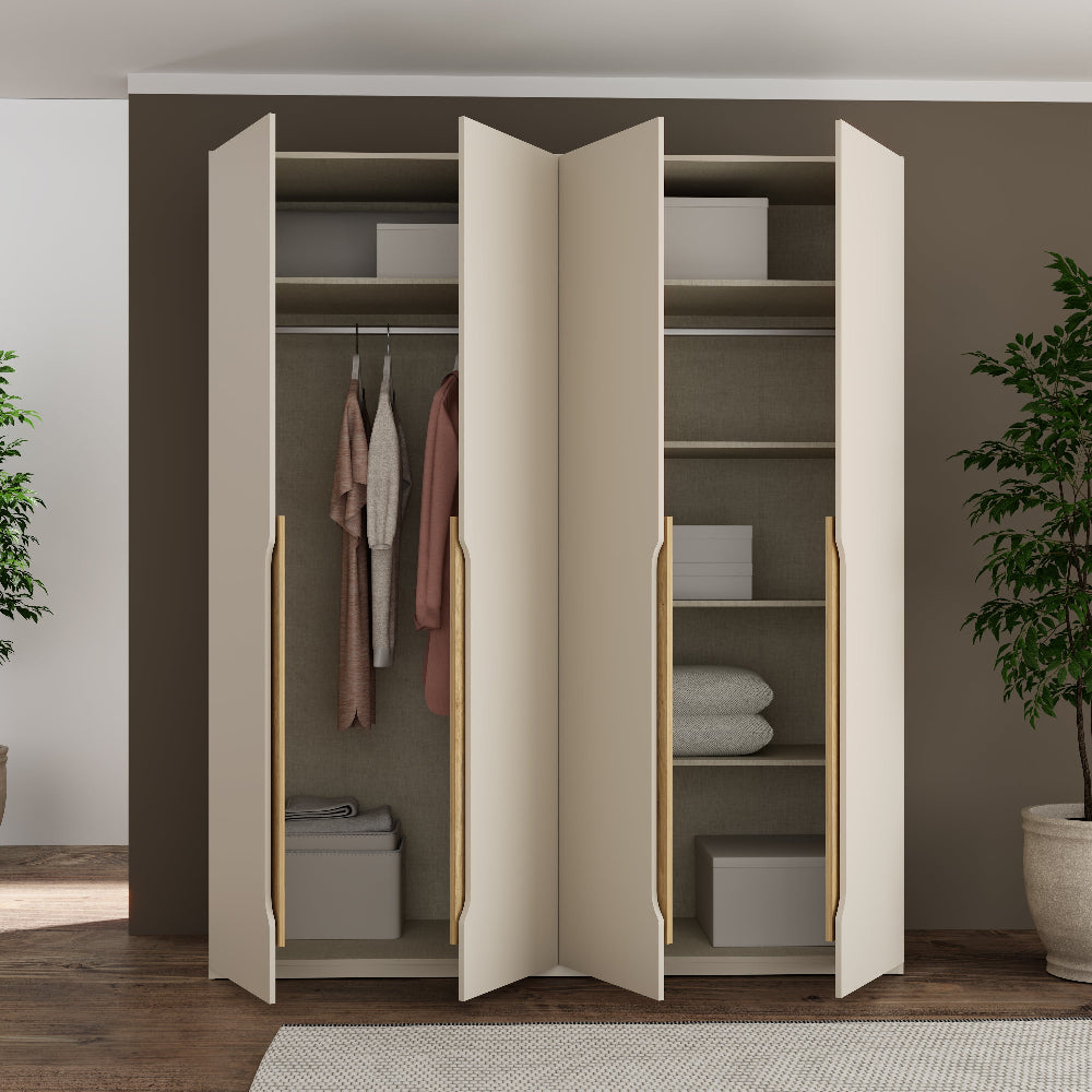 Edwal 4 durų spinta – smėlio spalvos