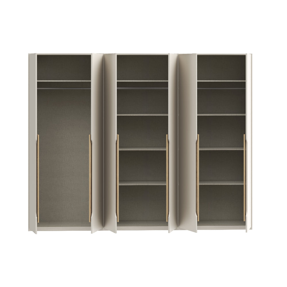 Edwal 6 durų spinta – smėlio spalvos