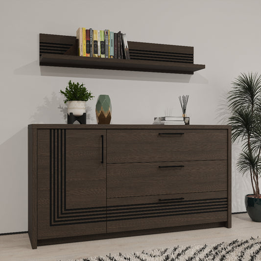 Eufemius komoda talpi tamsaus medžio spalva