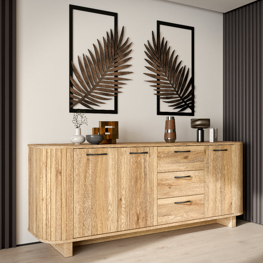 FORMSWIFT komoda su stalčiais ir medžio rašto dekoru