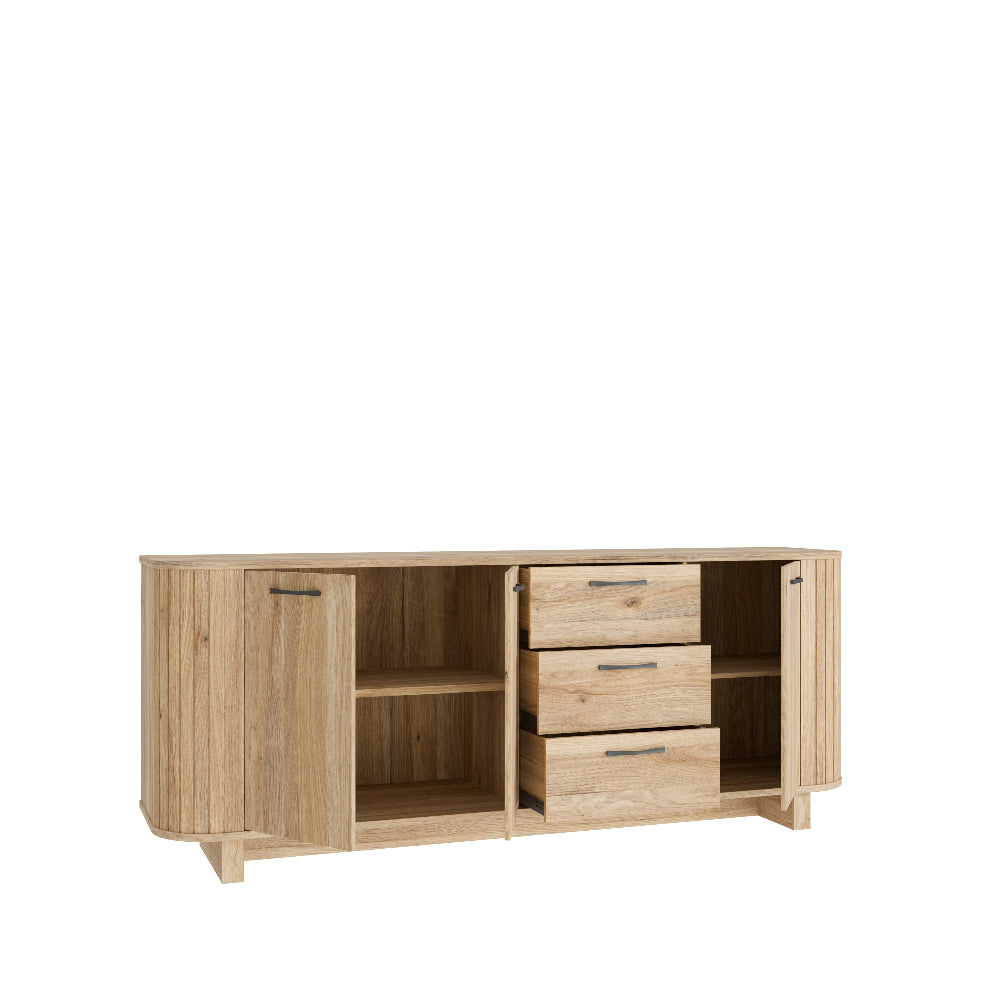 FORMSWIFT komoda su stalčiais ir medžio rašto dekoru